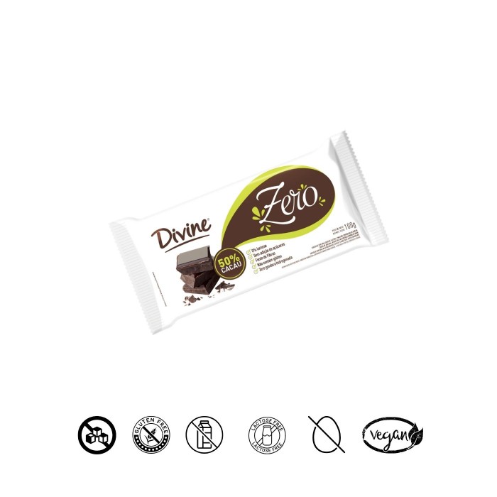 Chocolate 50% Cacau Zero 100g Divine