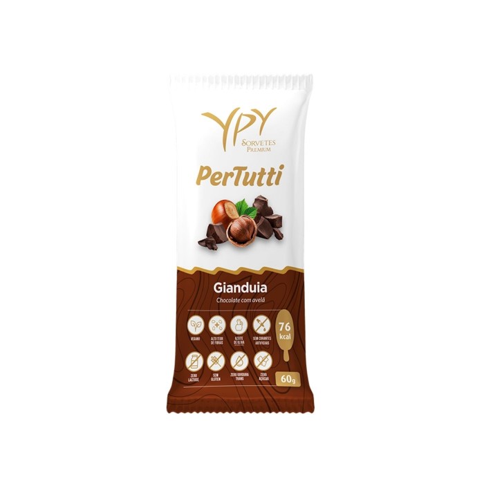 Sorvete YPY Vegano Gianduia Palito 60gr Pertutti