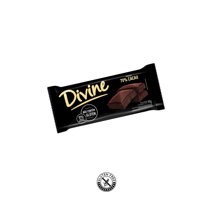 Chocolate Amargo 70% Cacau 90g Divine