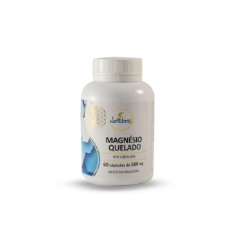 Magnésio Quelato 60 cápsulas - 500mg Nattubras