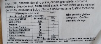 Lemon Pepper  Sem Glutamato 100 Gramas 