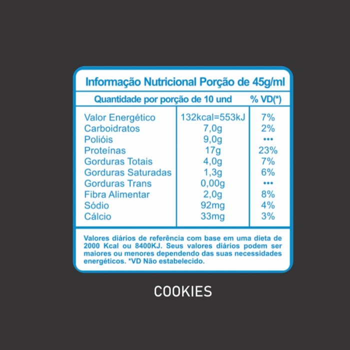 Biscoito Fit Cookies 45g Wheyvivi