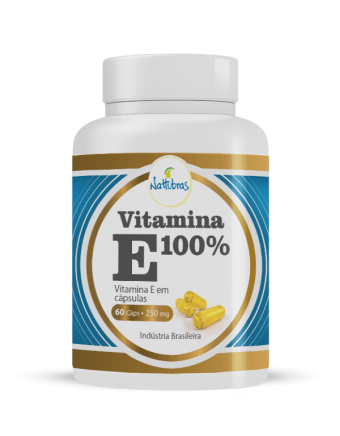 Vitamina E 100% 60 cápsulas - 250mg Nattubras