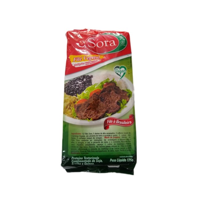 Filé Soja Carne Vermelha 125g Sora