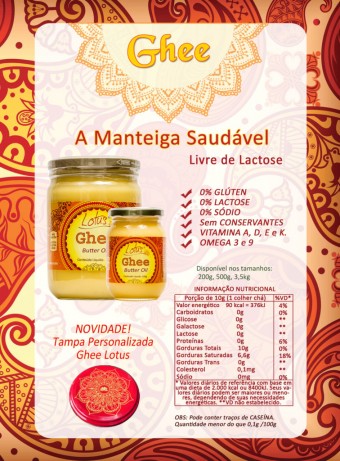 Manteiga  Clarificada Ghee 500g Lotus - Sem Lactose