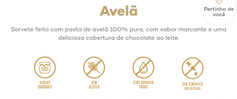 Sorvete YPY Avelã Palito 76gr Clássico