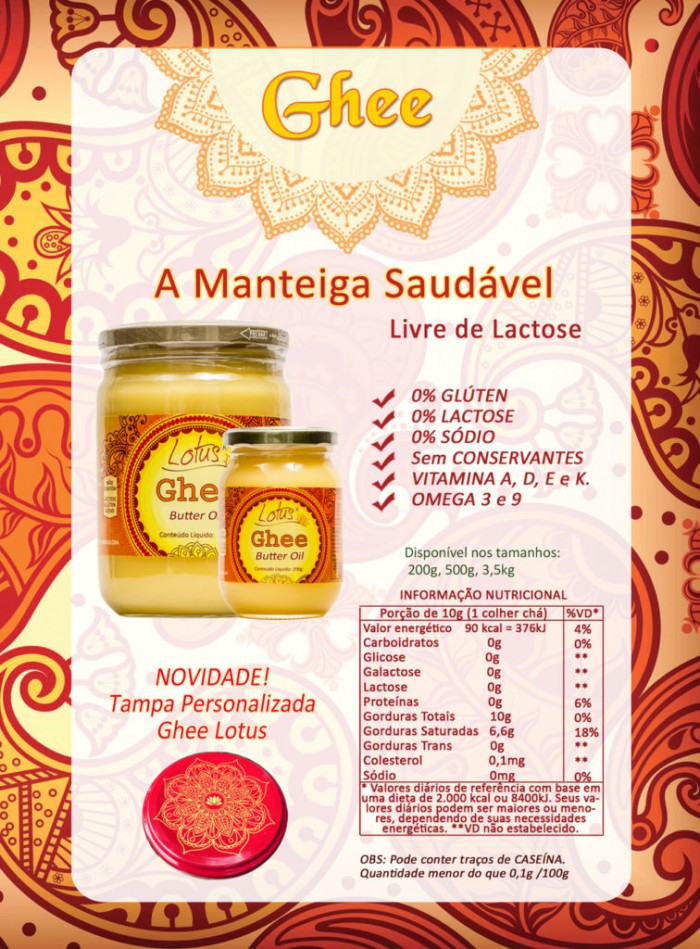 Manteiga  Clarificada Ghee 200g Lotus - Sem Lactose