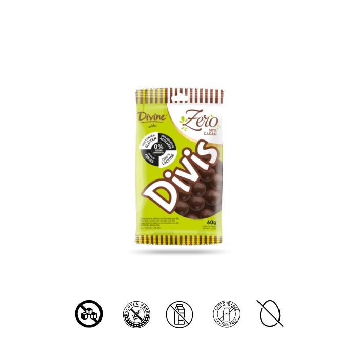 Chocolate Dives Meio Amargo 50% Cacau Zero 60g Divine
