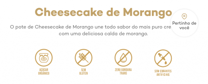 Sorvete YPY Cheesecake de Morango Pote 330g/500ml Clássico