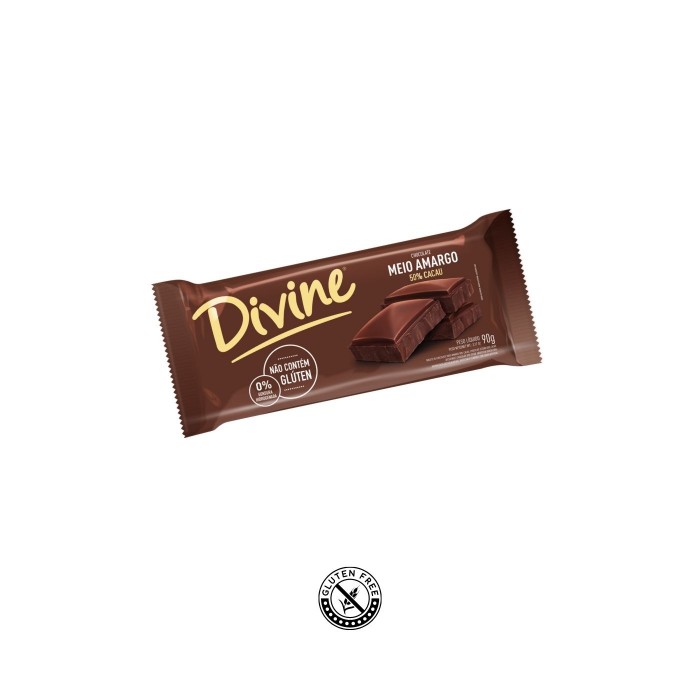 Chocolate Meio Amargo 50% Cacau 90g Divine