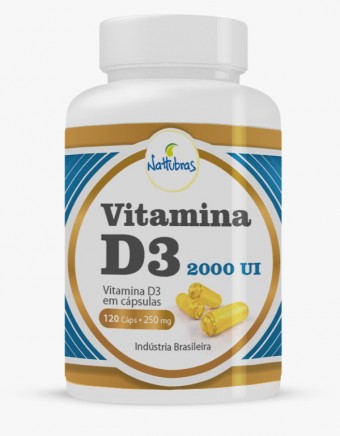 Vitamina D3 2000UI 120 cápsulas Nattubras