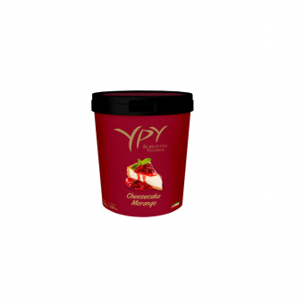 Sorvete YPY Cheesecake de Morango Pote 330g/500ml Clássico