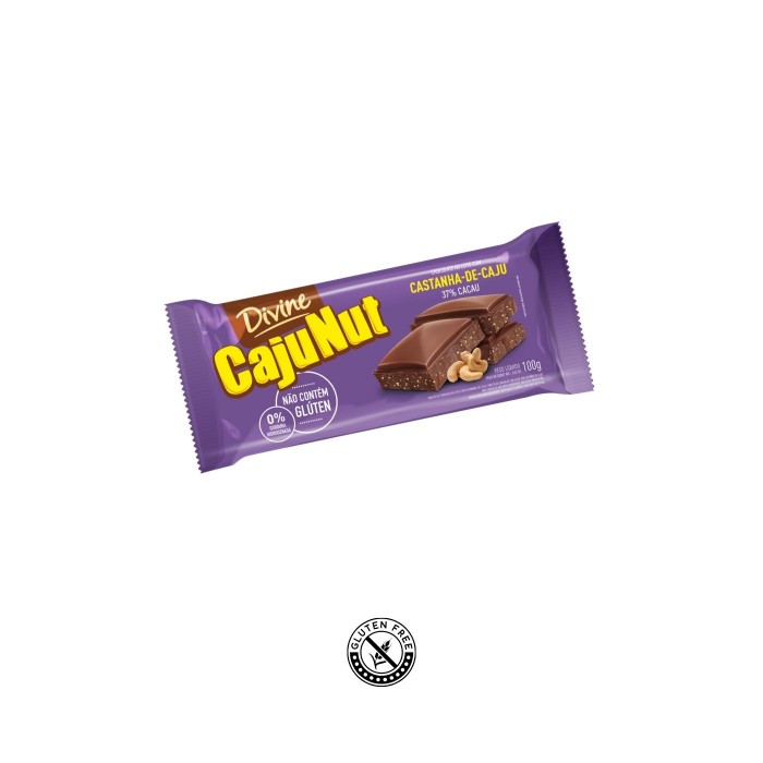 Chocolate ao Leite Cajunut 90g Divine