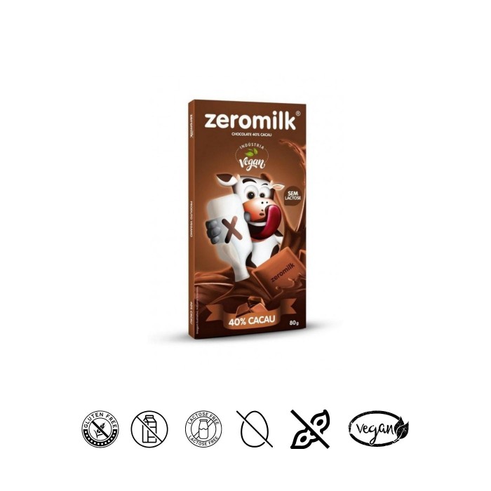 Chocolate Zeromilk 40% cacau 80g
